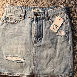 Billabong Distressed Denim Skirt - size 26 NWT